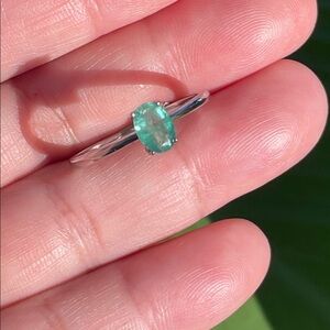 NWT Natural Zambian Ring Emerald Unheated/Untreated in 925 Silver size 7.5